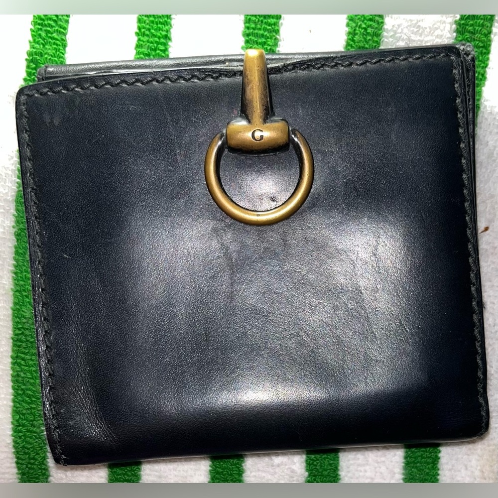 Gucci EUC Vintage Black Leather Wallet